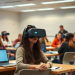 Student using VR in class